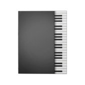 Piano Keyboard Fun Black 8.5x11 Musik Notizblock (Rotiert)