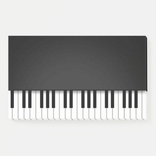 Piano Keyboard Fun Black Musiknotens Post-it Klebezettel (Vorderseite)