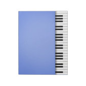 Piano Keyboard Fun Blue 8.5x11 Musik Notizblock (Rotiert)