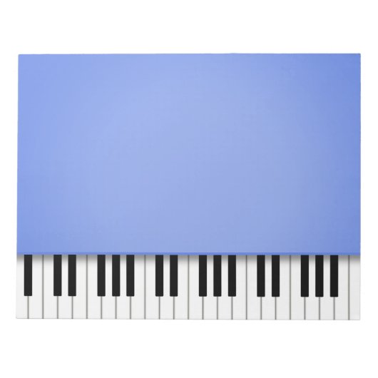 Piano Keyboard Fun Blue 8.5x11 Musik Notizblock (Vorderseite)
