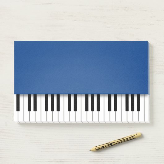 Piano Keyboard Fun Blue Music Post-it Klebezettel (Auf Schreibtisch)
