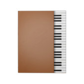Piano Keyboard Fun Brown 8.5x11 Musik Notizblock (Rotiert)