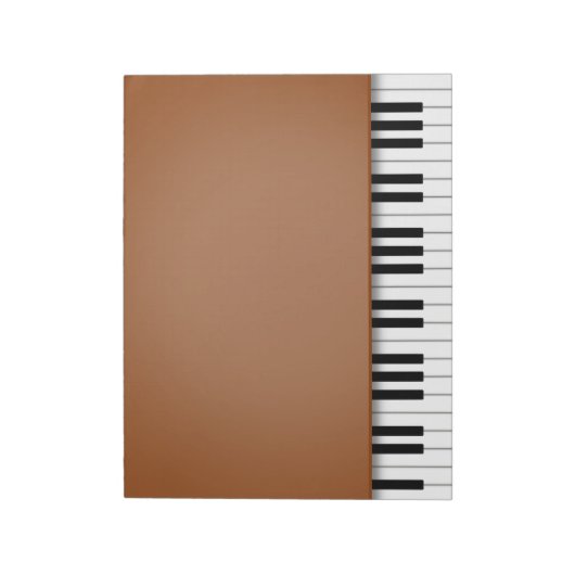 Piano Keyboard Fun Brown 8.5x11 Musik Notizblock (Rotiert)