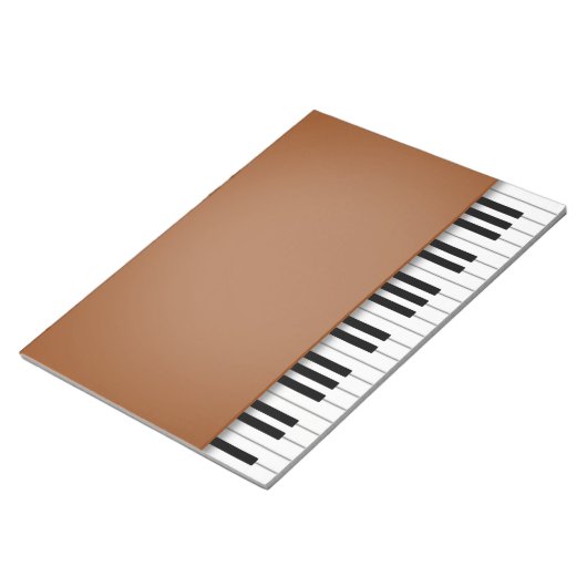 Piano Keyboard Fun Brown 8.5x11 Musik Notizblock (angewinkelt)