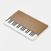 Piano Keyboard Fun Brown Music Post-it Klebezettel (angewinkelt)