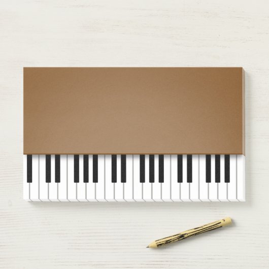 Piano Keyboard Fun Brown Music Post-it Klebezettel (Auf Schreibtisch)
