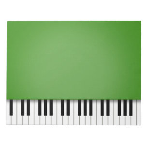 Piano Keyboard Fun Green 8.5x11 Musik Notizblock