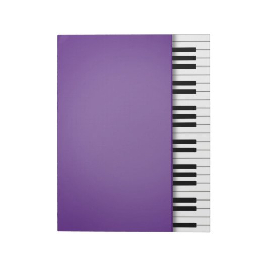 Piano Keyboard Fun Lila 8.5 x 11 Musik Notizblock (Rotiert)