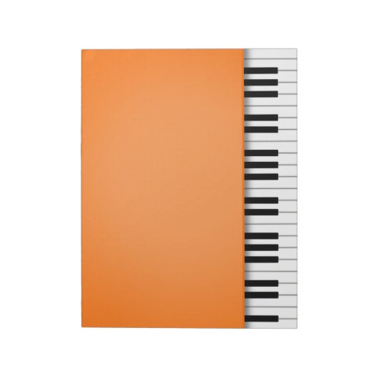 Piano Keyboard Fun Orange 8.5x11 Musik Notizblock (Rotiert)
