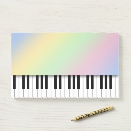 Piano Keyboard Fun Rainbow Music Post-it Klebezettel (Auf Schreibtisch)