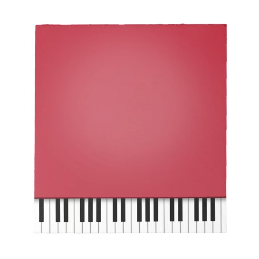 Piano Keyboard Fun Red 5.5x6 Musik Notizblock (Vorderseite)
