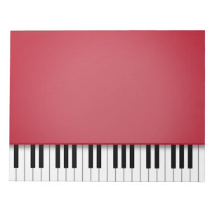 Piano Keyboard Fun Red 8.5x11 Musik Notizblock