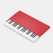 Piano Keyboard Fun Red Music Post-it Klebezettel (angewinkelt)