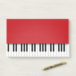 Piano Keyboard Fun Red Music Post-it Klebezettel
