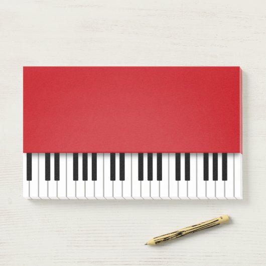 Piano Keyboard Fun Red Music Post-it Klebezettel (Auf Schreibtisch)