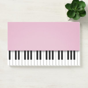 Piano Keyboard Fun Rosa Musiknoten Post-it Klebezettel