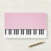 Piano Keyboard Fun Rosa Musiknoten Post-it Klebezettel (Auf Schreibtisch)