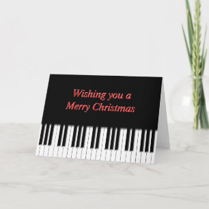 Piano Keyboard Keys Christmas Card Feiertagskarte