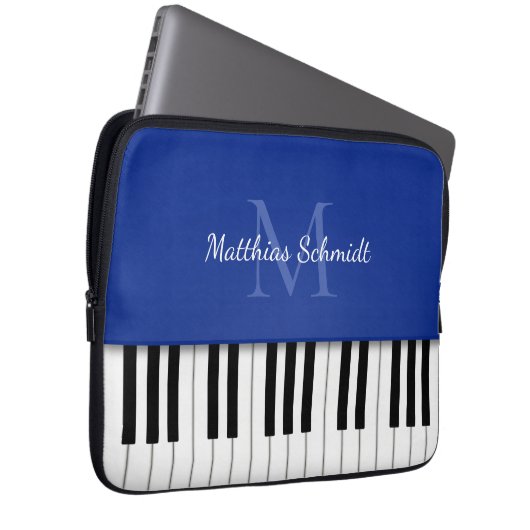 Piano Keyboard Mit Monogramm Personalisiertes Roya Laptopschutzhülle (Vorne Rechts)