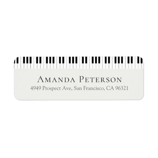 Piano Keyboard Motif Pianist Rücksendeadresse (Vorne)