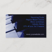 Piano Keyboard Music Business Card Hinweiskarte (Rückseite)