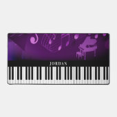 Piano Keyboard Music Lila Magenta Personalisiert Schreibtischunterlage (Vorderseite)