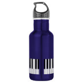 Piano Keyboard Music Teacher Name in Script Edelstahlflasche (Rückseite)