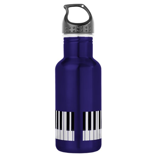 Piano Keyboard Music Teacher Name in Script Edelstahlflasche (Rückseite)