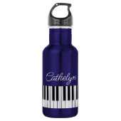 Piano Keyboard Music Teacher Name in Script Edelstahlflasche (Vorderseite)
