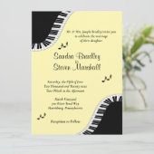 Piano Keyboard Music UAWG mit Menu Yellow Einladung (Stehend Vorderseite)