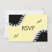 Piano Keyboard Music UAWG mit Menu Yellow RSVP Karte (Rückseite)