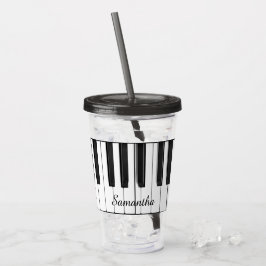 Piano Keyboard Musical Design Acrylic Tumbler Acryltrinkbecher