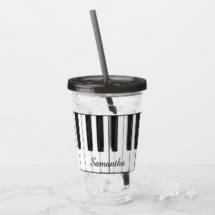 Piano Keyboard Musical Design Acrylic Tumbler Acryltrinkbecher