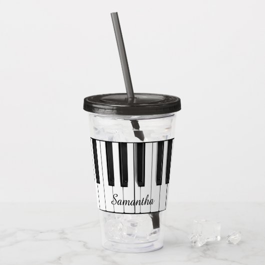 Piano Keyboard Musical Design Acrylic Tumbler Acryltrinkbecher (Vorderseite Ice)