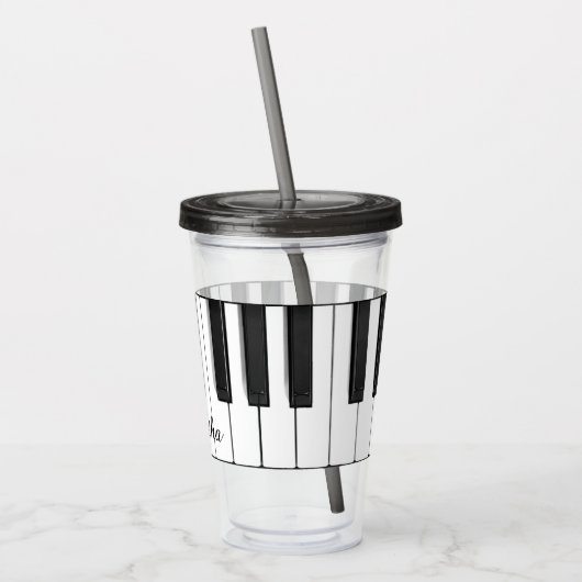 Piano Keyboard Musical Design Acrylic Tumbler Acryltrinkbecher (Links)