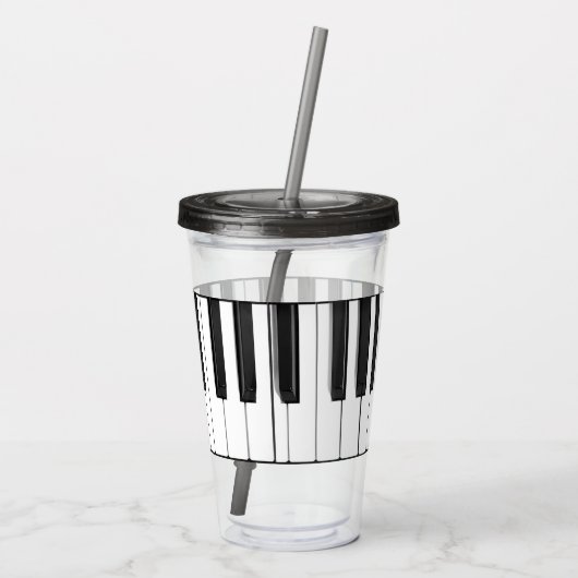 Piano Keyboard Musical Design Acrylic Tumbler Acryltrinkbecher (Rückseite)