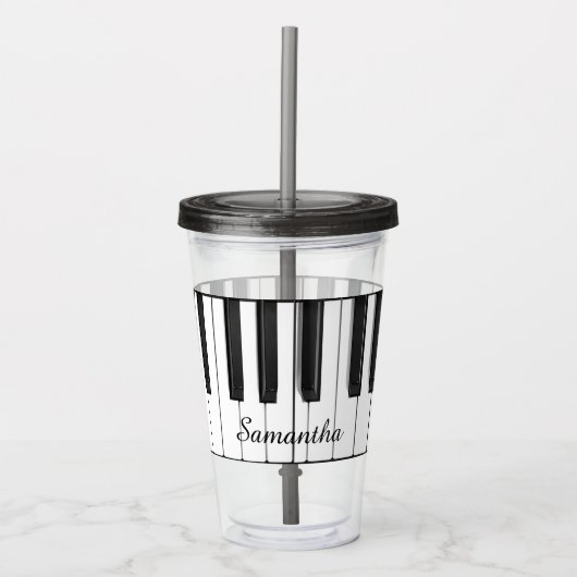 Piano Keyboard Musical Design Acrylic Tumbler Acryltrinkbecher (Vorderseite)