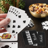 Piano Keyboard Musical Elegante Script gelb Spielkarten (In Situ)