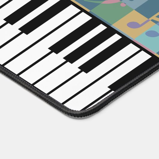 Piano Keyboard Musical Symbols Muster Monogramm Schreibtischunterlage (Ecke)