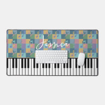 Piano Keyboard Musical Symbols Muster Monogramm