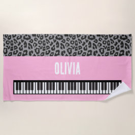 Piano Keyboard Personalisiert Musician's rosa Strandtuch