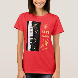 Piano Keyboard Players Spaß Musiknoten Grafik T-Shirt