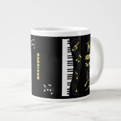 Piano Keyboard Players Spaß Musiknoten Jumbo-Tasse (Vorderseite Rechts)