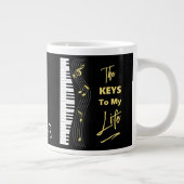 Piano Keyboard Players Spaß Musiknoten Jumbo-Tasse (Rechts)