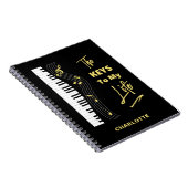 Piano Keyboard Players Spaß Musiknoten Notizblock (Rechte Seite)