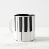 Piano Keyboard-Tasse Zweifarbige Tasse (Vorderseite Links)