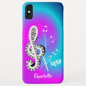 Piano Keyboard Treble Clef Musik Personalisiert Case-Mate iPhone Hülle (Rückseite)