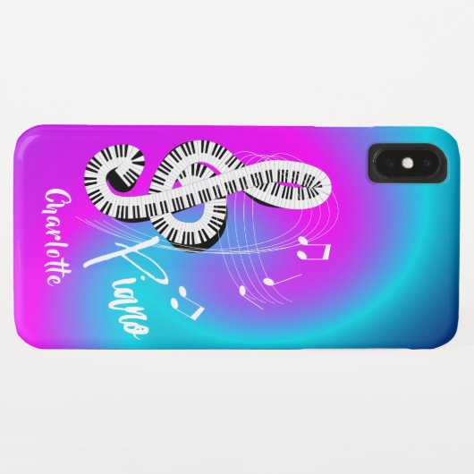 Piano Keyboard Treble Clef Musik Personalisiert Case-Mate iPhone Hülle (Rückseite (Horizontal))