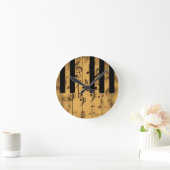 Piano Keys and Musical Notes Runde Wanduhr (Zuhause)