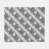 Piano Keys and Stripes Pattern Fleece Blanket (Vorderseite (Horizontal))